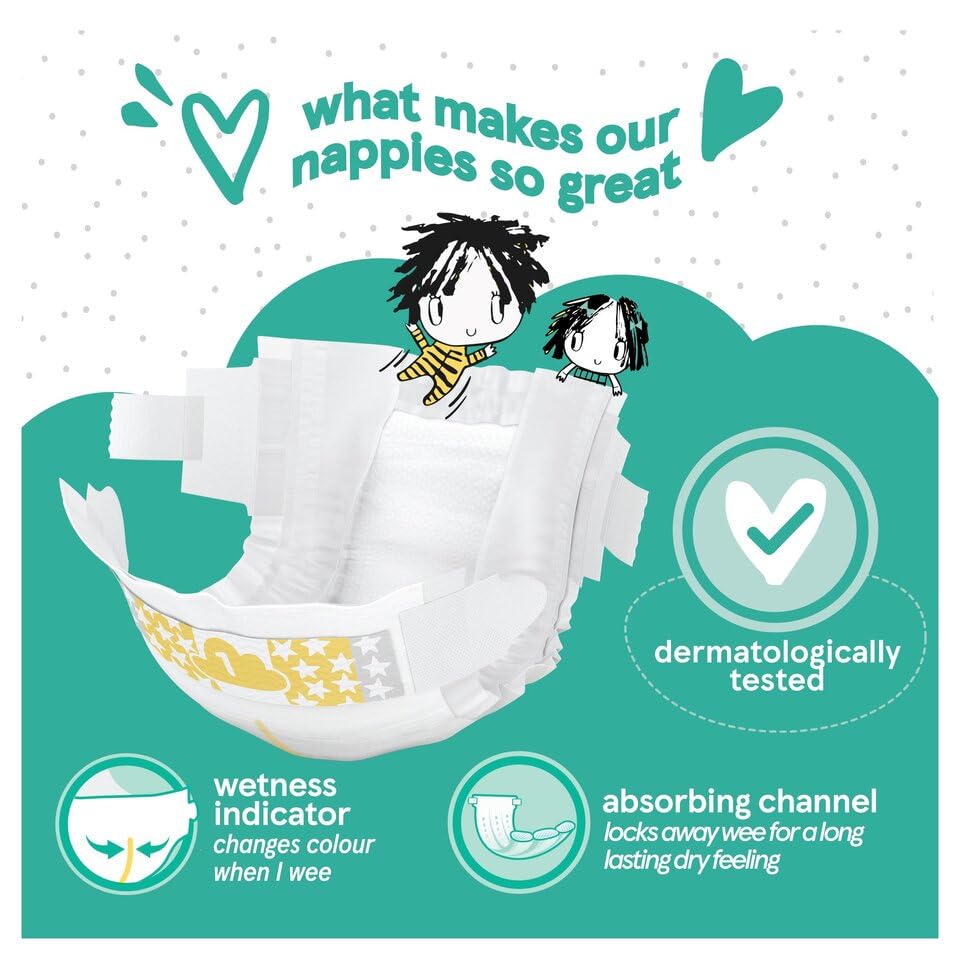 2X Fred & Flo Size 1 Nappies Newborn 50 Pack