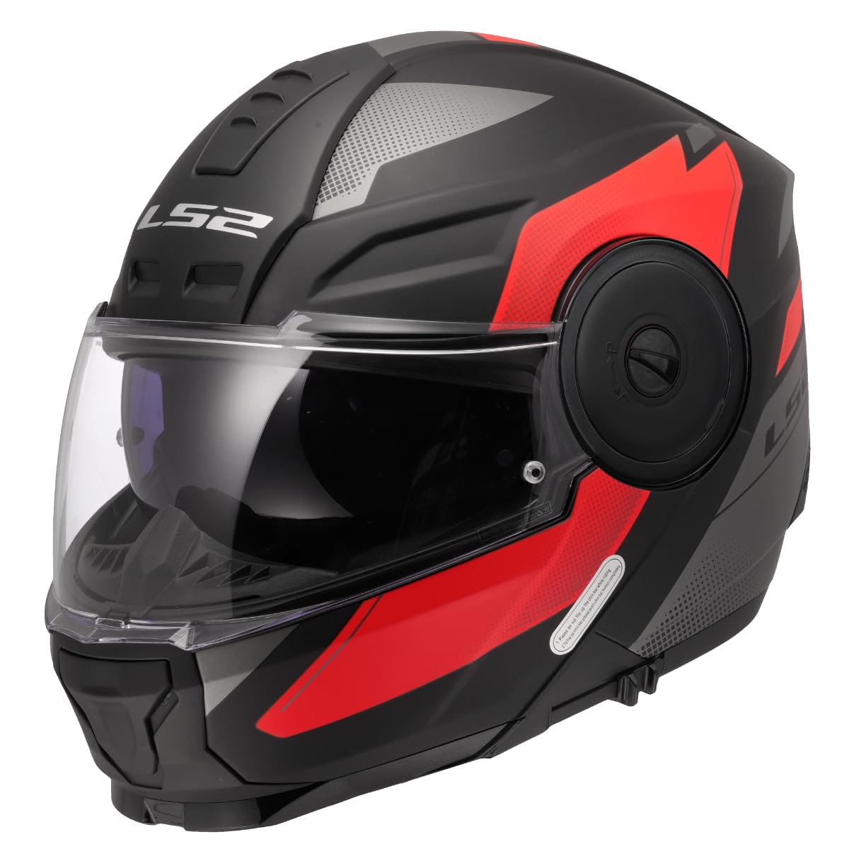 LS2, Casco Moto Modular SCOPE II DURIA Black Red, XS