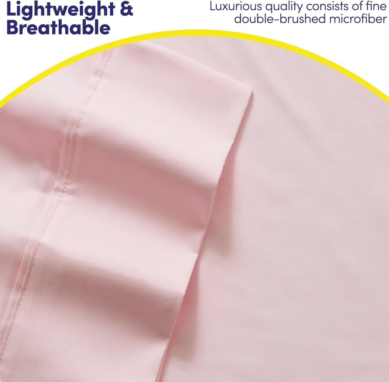 Twin Size Bed Sheets - 4 Piece 1500 Supreme Collection Fine Brushed Microfiber Deep Pocket Twin Sheet Set Bedding - 1 EXTRA PILLOW CASES, GREAT VALUE, Twin, Pale Pink