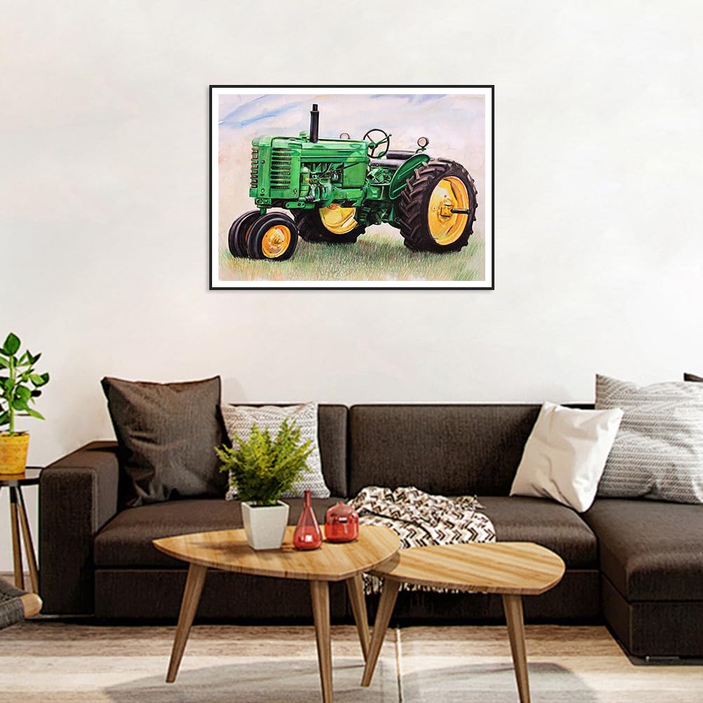 YSCOLOR Diamant Painting Kit 5D – DIY Strassbild Traktor, 30x40 Cm, Voller Runddiamant-Satz Für Erwachsene