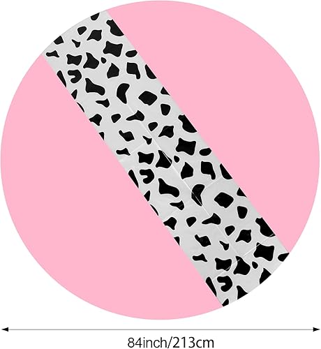 Miniatura 3 de Moukeren Mantel redondo de 3 piezas con estampado de vaca de 84 pulgadas, mantel redondo lavable con estampado de vaca, mantel de plástico para mesa