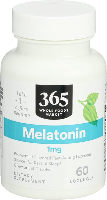 Melatonin Lozenges 1mg, Peppermint Flavor, 60 Count