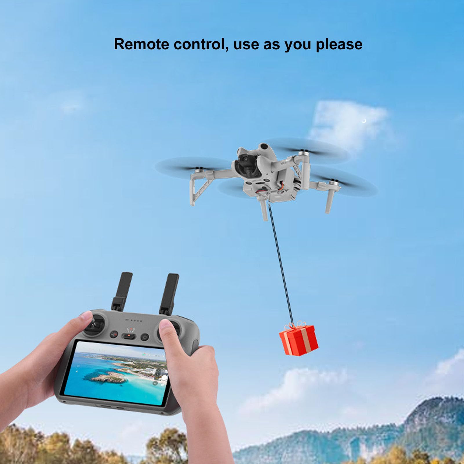 Système Airdrop RC pour Drones Mini 4 Pro, 100 G, Léger, Robuste, Sûr, Chargement USB