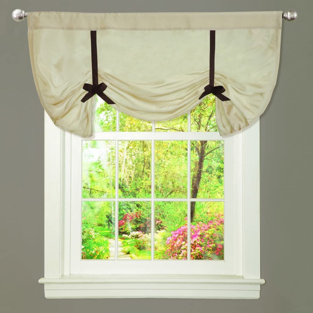 Lush Decor Valance, Polyester, Beige, 42" W x 28" L (Pack of 1)