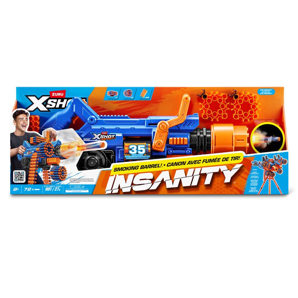 Amazon.co.jp: Zuru XSHOT Insanity 電動喫煙バレル ダーツ72本付き