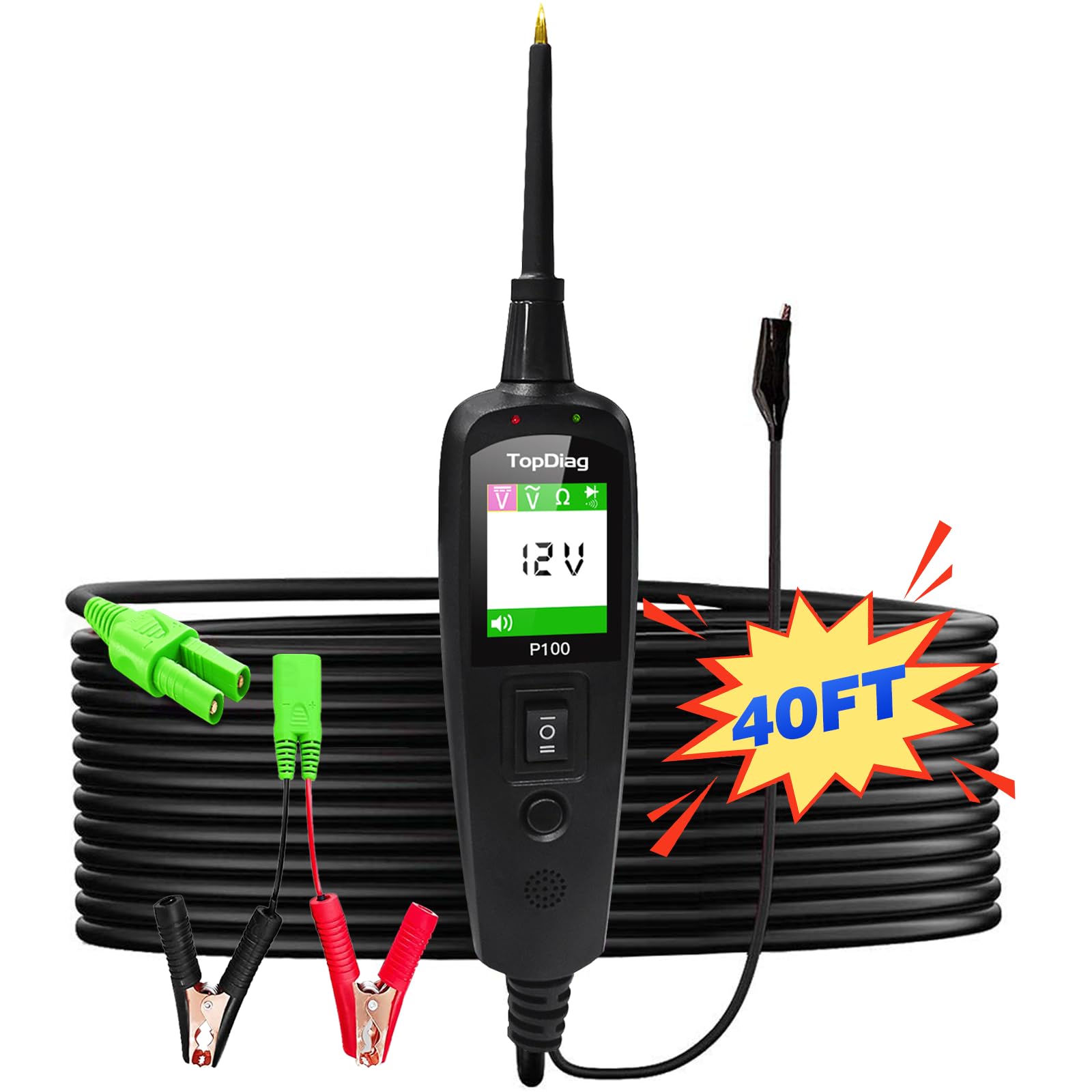 Topdiag P60 Power Circuit Probe Tester – AC/DC Voltage & Short Circuit Finder For Cars