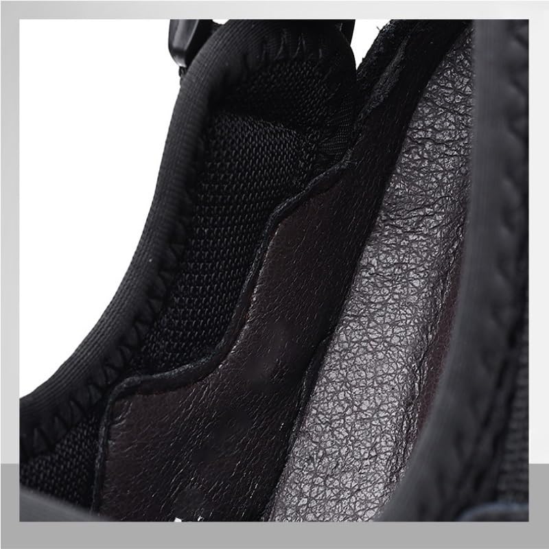 VOODUE Men Sandals Large Size Soft Sole Summer Mesh Slippers Breathable Breathable Beach Shoes Outdoor Casual Shoes (Color : Black, Size : 39 EU)4