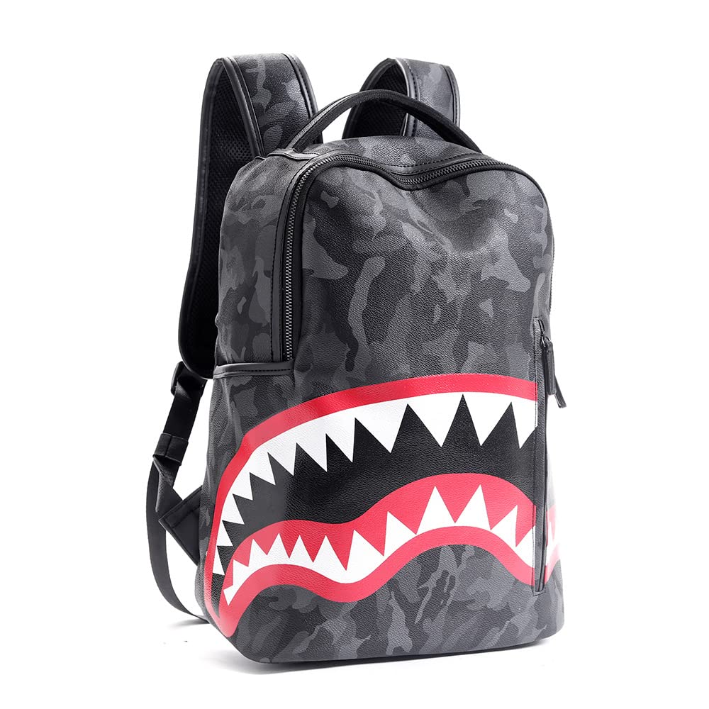 Men and women backpack travel bag fashion plaid backpack student bag large capacity shark bag street trend backpack