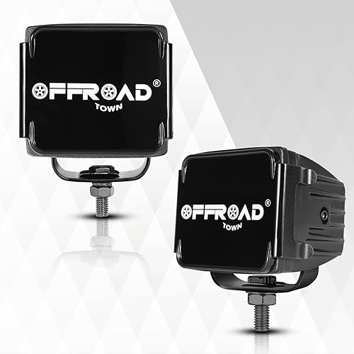 Miniatura 7 de OFFROADTOWN Cubiertas de luces LED en forma de cubo, 2 cubiertas cuadradas de 3 pulgadas para luces todo terreno, cubiertas negras para cápsulas,