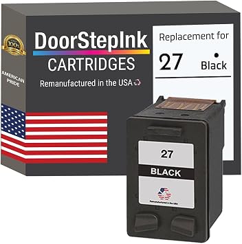 DoorStepInk 27 Black Remanufactured Ink Cartridge Replacement for HP 27 - Compatible with DeskJet 3320 3322, 3420, 3425, 3450, 3520 - Standard Yield 1-Pack