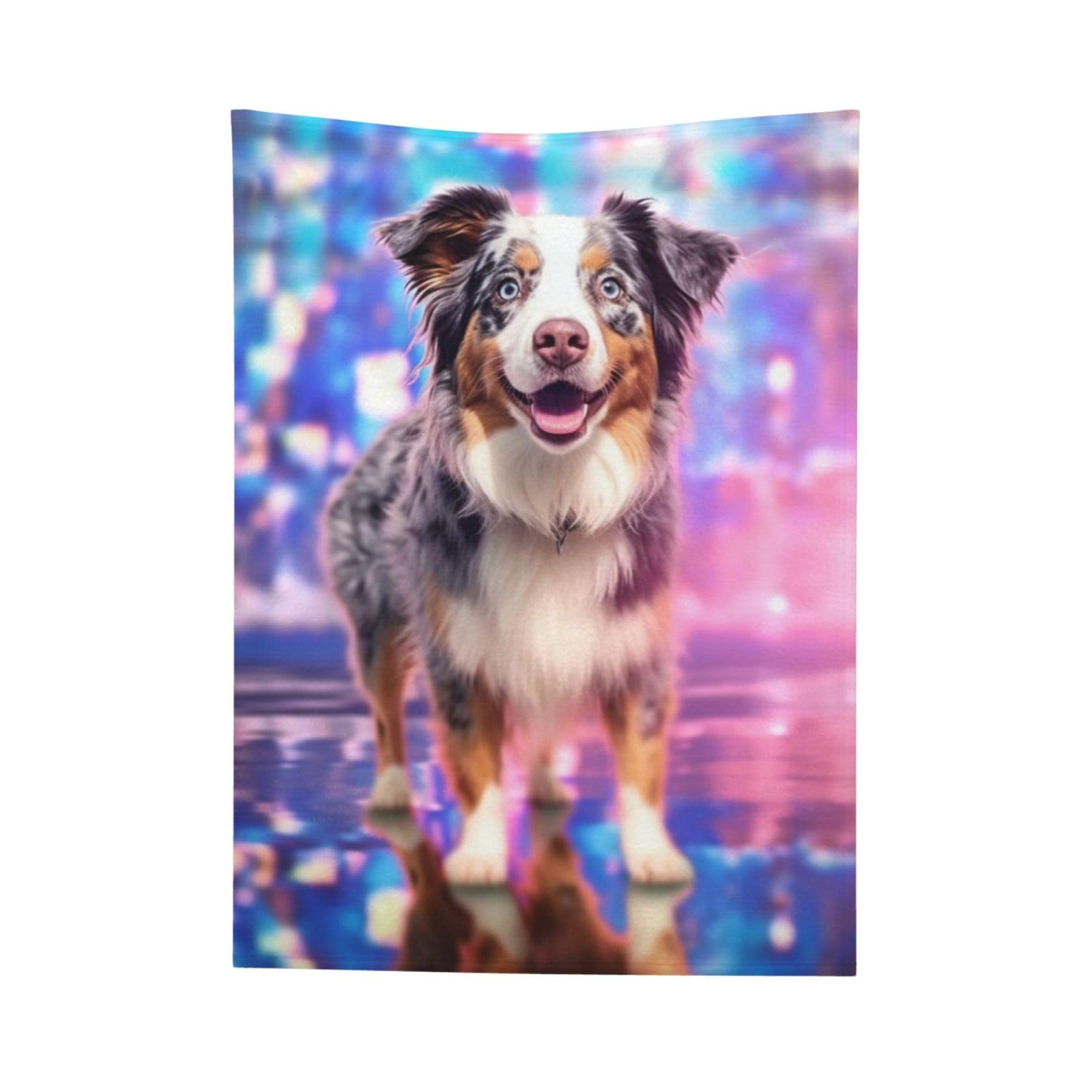 908 Mignon Modèle Animal De Chien De Berger Australien Plaid Polaire Confortable Couverture Sherpa Luxe Couverture en Peluche pour Voyages Cadeau Adultes