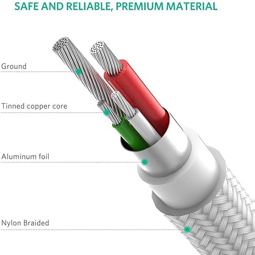 Miniatura 4 de Cable de carga micro USB Android de 10 pies, paquete de 2 cables de carga rápida para teléfonos Samsung Galaxy S5/S6/S7 Edge, J3/J7 Prime Crown,