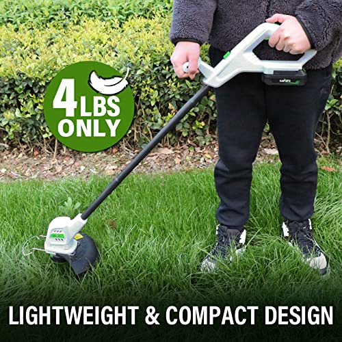 Soyus Cordless String Trimmer 10 Inch Weed Wacker Cordless 20V Electric Weed Wacker, 2 Pcs 2.0Ah Battery Weed Trimmer Edger, Lightweight Grass Trimmer With 8Pcs Replace Spool Trimmer Lines #TOP4
