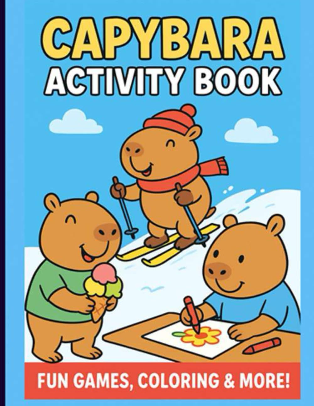 Capybara Activity Book: Fun Games, Coloring & More