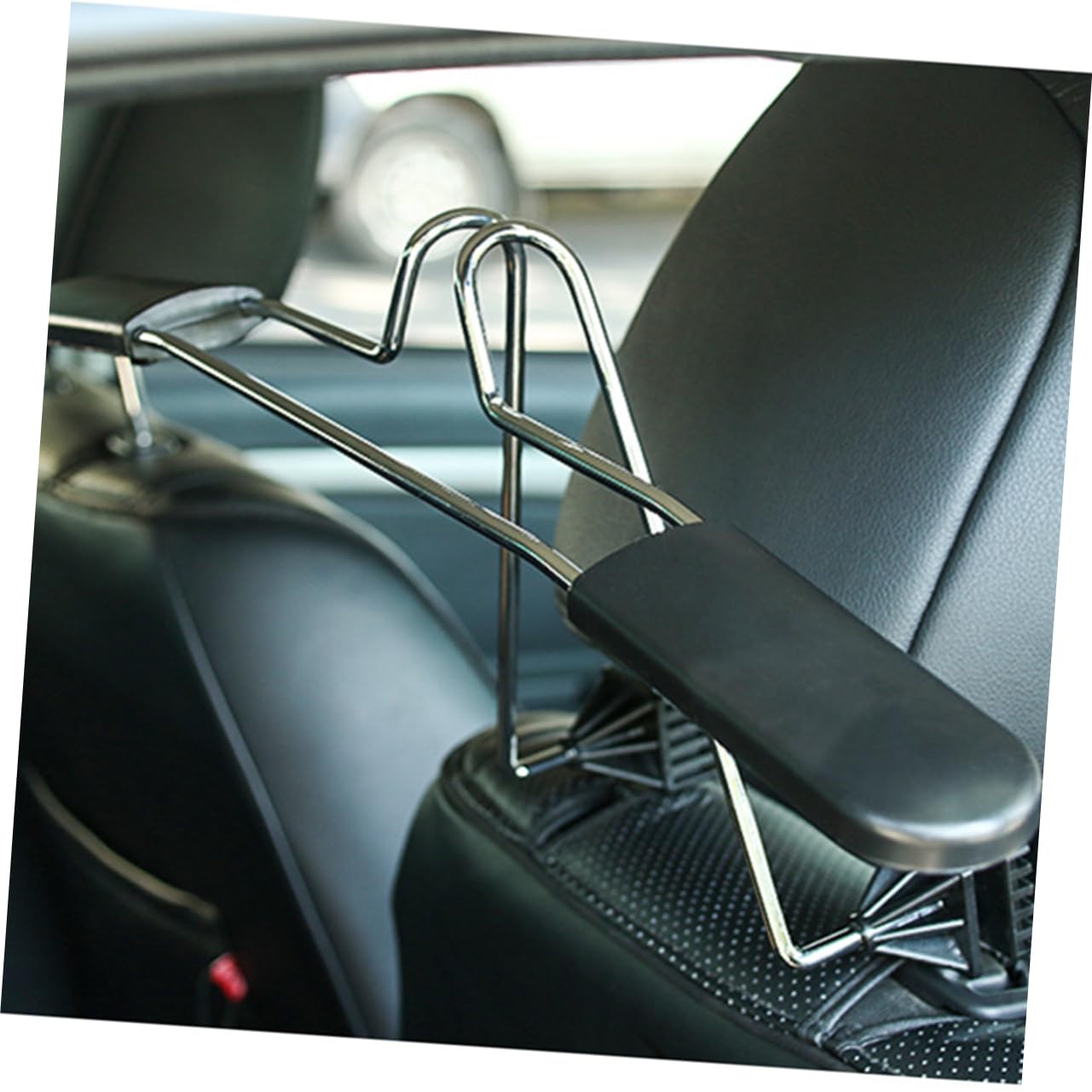 OUNONA Appendiabiti da Auto in Acciaio Inox Bracci Regolabili | Sedile Auto, per Vestiti e Sacchetti della Spesa, Colore Nero, Uso in Viaggio