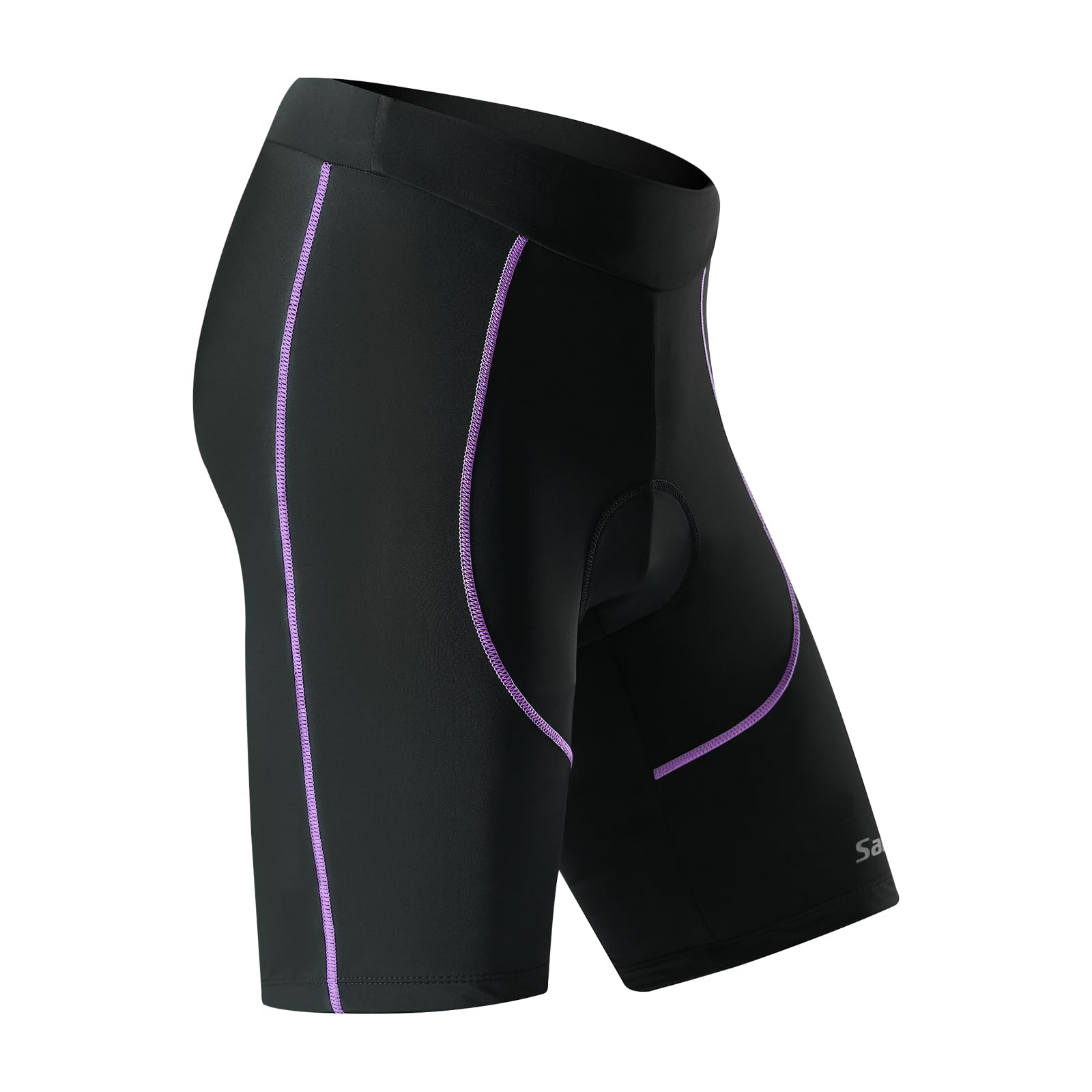 Santic Culotte Cycliste Femme Courte à Doublure 3D Poches Latérales Pratiques UPF 50+ Tissu Antibactérien à Séchage Ultra-Rapide