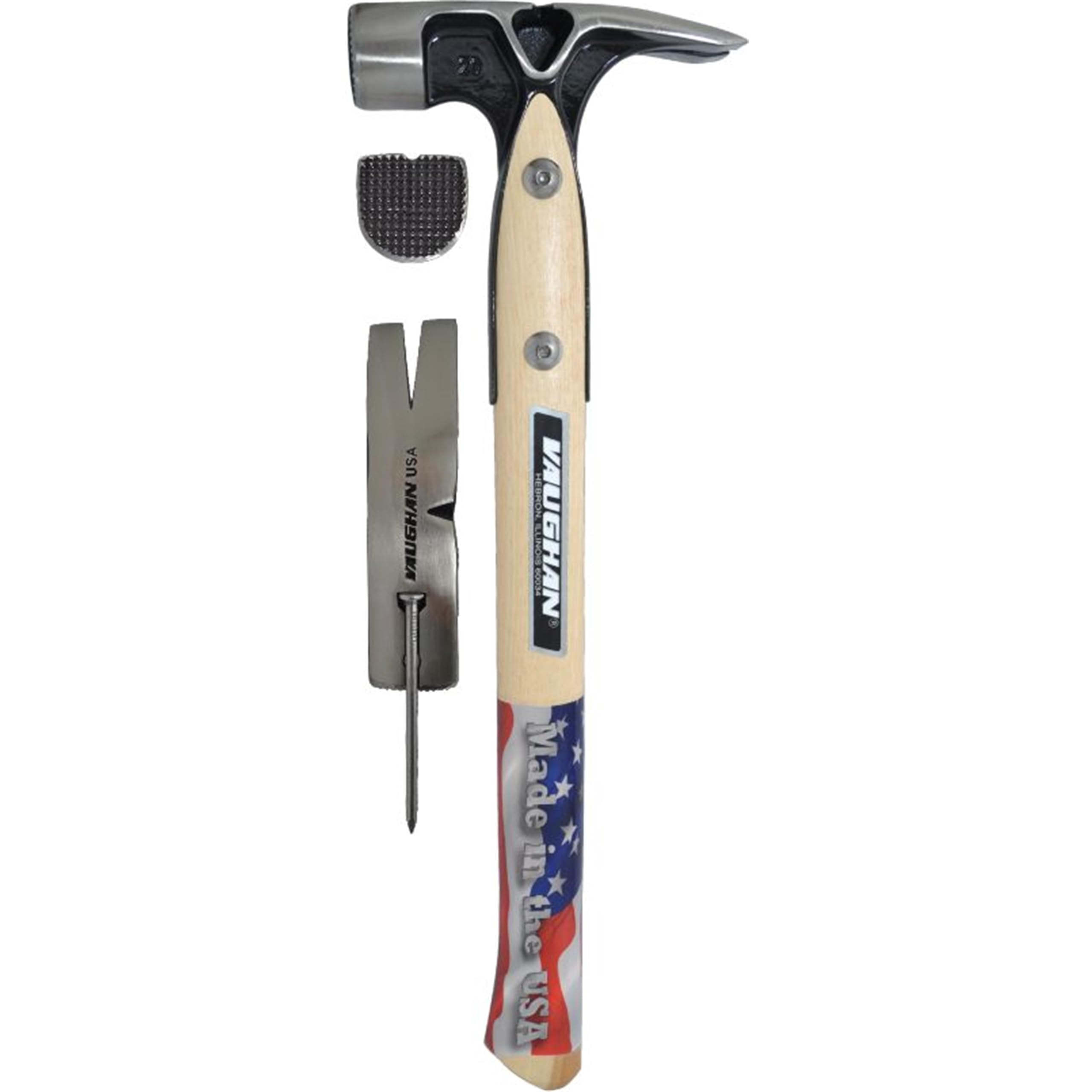VAUGHAN DF Series Rahmenhammer Mit Gefräster Schlagfläche – 600 G, Hickory-Griff, Für Rahmen- & Abbrucharbeiten
