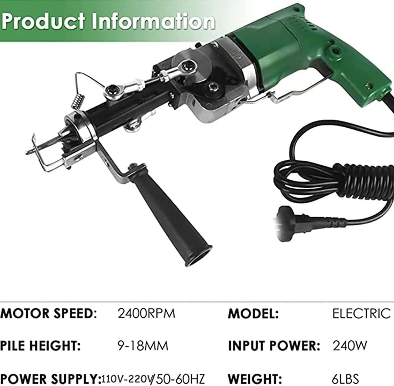 Pistolet Do Tuftowania Dywanów, Pistolet 2 W 1 Do Dywanów Z Ciętym Włosiem I Pętelkami, Elektryczny Do Tkania Dywanów, Pistolet Do Robienia Dywanów Metodą Flokowania, Ręczna Maszyna Do Robienia Dywan