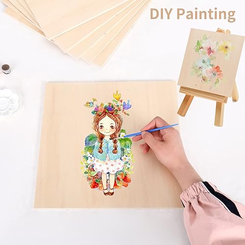 Miniatura 6 de Paquete de 20 hojas de tilo, madera contrachapada de 12 x 12 x 116 pulgadas, tablero de madera fina sin terminar para manualidades, corte y grabado