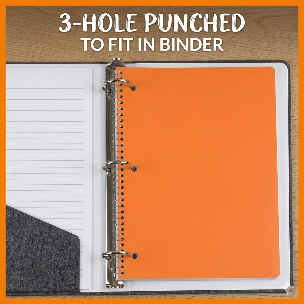 A4-Notizbuch, Spiralbindung, 8 mm Rand, liniert, 140 Seiten, 80 g/m² dickes Papier, perforierte Kanten, Schreibblock, A4-Notizbuch für Business, Büro, Schule, Reisen, 5 Stück