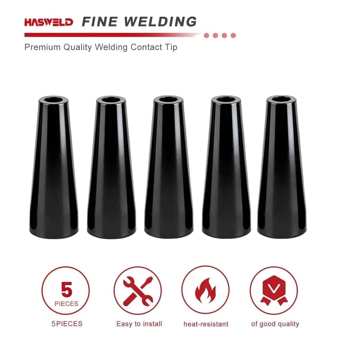 5PK Flux Core Gasless Nozzle Replacement KP1939-1 KH726 Compatible