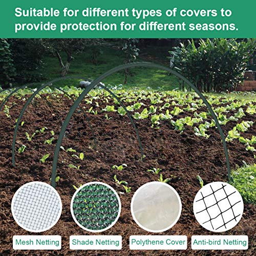 Gardzen DIY Garden Hoops Grow Tunnel Trellis Arch, Mini Greenhouse Outdoor, Greenhouse Hoops for Raised Beds 24PCS - Image 5
