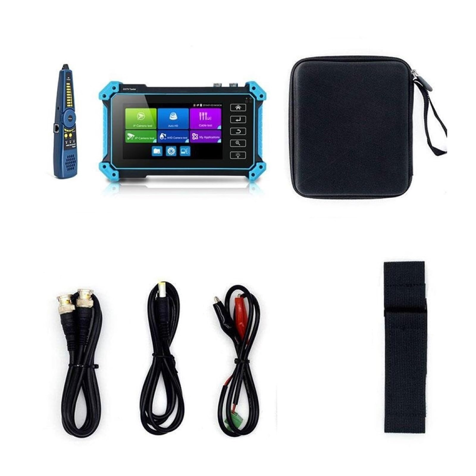 Tester per videocamera di sicurezza, Tester CCTV IP IPC5200 4K 8MP AHD CVI TVI SDI Telecamera Analogica Test H.265 Monitor CCTV Portatile Con Ingresso/uscita VGA(Blue 5200C Plus)