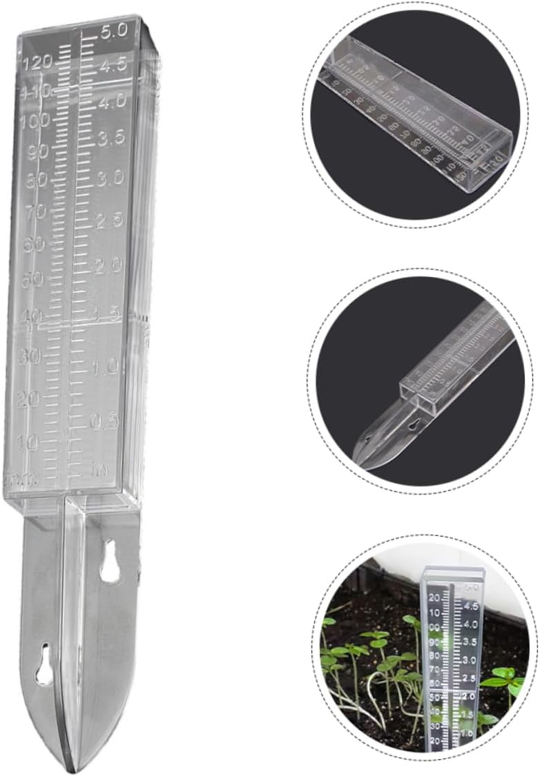 6pcs Garden Rain Gauge Tool Plastic Rain Measure Tube Solar Outdoor Gauge Decor Accurate Tracking