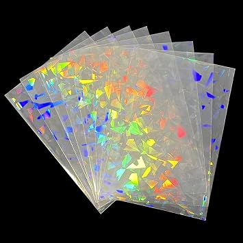Black Lotus 100pcs Broken Glass Gemstone Laser Flashing Card Film Holographic Idol Photo Card Sleeves Ultra Super Card Protector 58x89mm