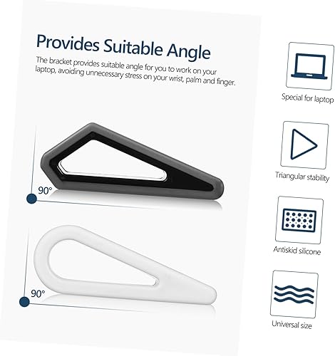Miniatura 5 de Veemoon 4 soportes ajustables para computadora portátil, antideslizante, soporte elevador para escritorio, soporte universal ventilado para