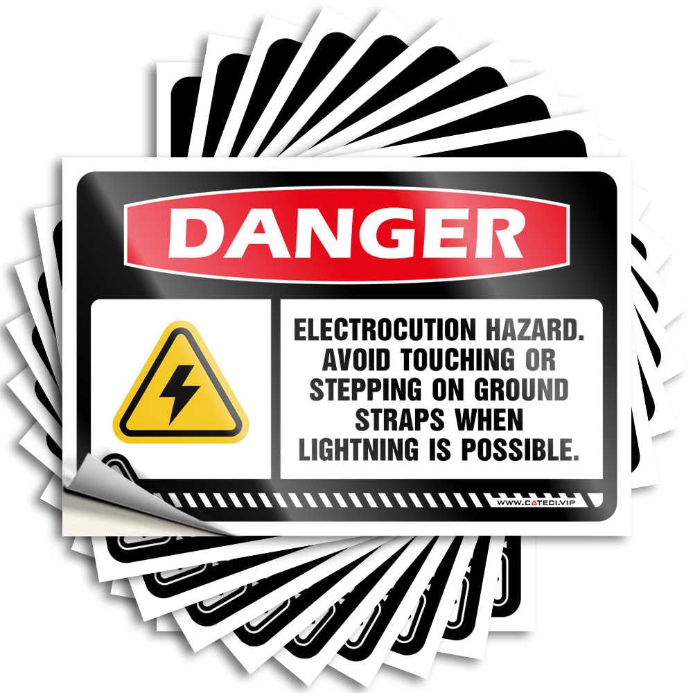 Fzfn Colour Saying Plush, Double Wall Danger Electrocution Hazard Avoid Touching Or Stepping | Patio Decor(8X12cm)