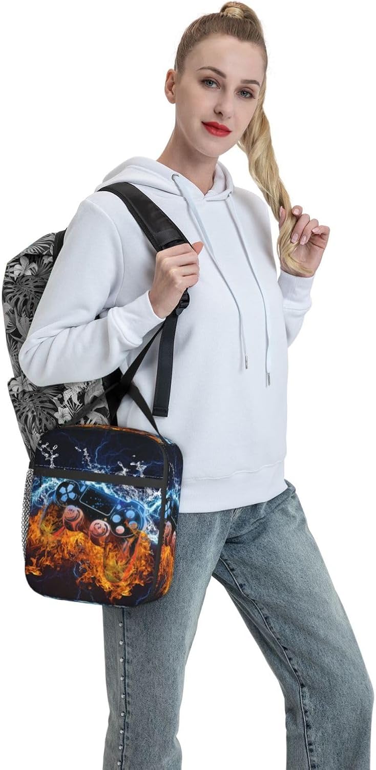 Video Game Lunch Box Fire and Water Game Lunch Bag Insulated Portable Reusable Lunch Tote Kit Waterproof Cooler Bag for Men Women Picnic Office Collega Travel Working - Image 7