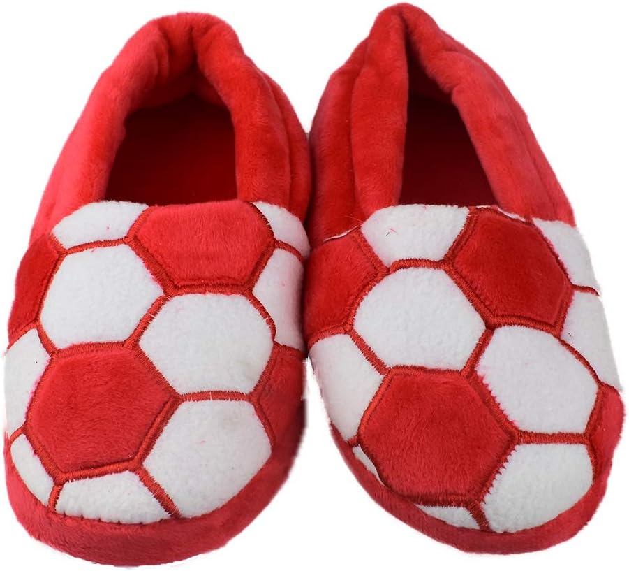 Little Kids Big Boys Warm Slippers with Soft Memory Foam Slip-on Indoor Football Slippers - Image 5