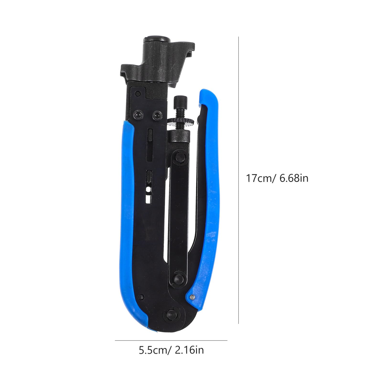 Pinza Crimpatrice Coassiale Multiuso per Cavi, Blu | Acciaio Inossidabile e Plastico, per Ufficio e Casa, Crimpatura Precisa F e Terminazione Reti