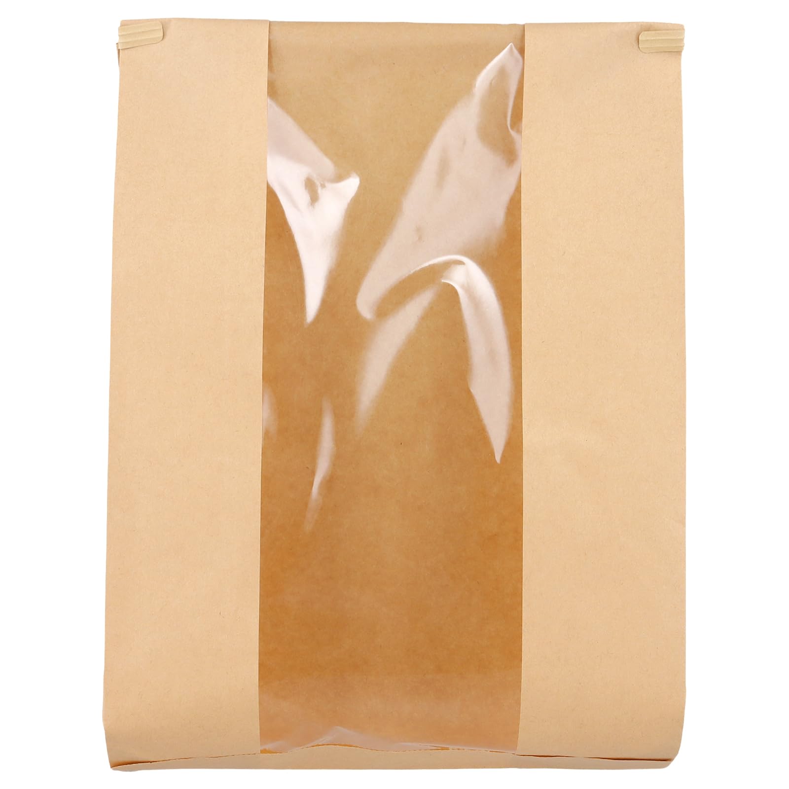KEILEOHO 100 pezzi 35 x 21 x 9 cm marrone grandi sacchetti per pane con finestra, sacchetti di carta marrone per pane fatto in casa, caramelle, pagnotta, biscotti e regali