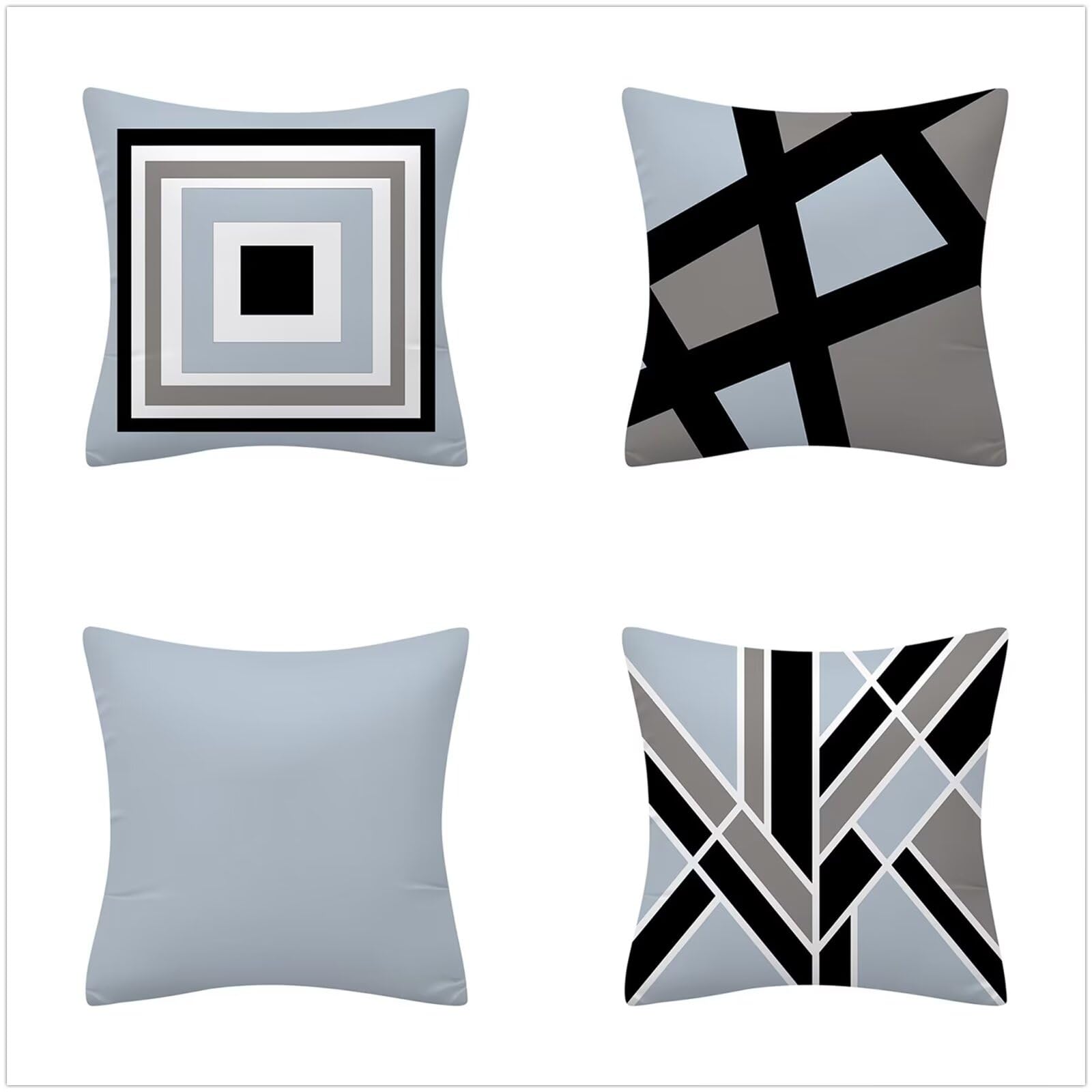 Federe per Cuscini Super Soft 50x50cm Set di 4 Quadrato Bifacciale Copricuscini Divano Decorativi grigio semplice Decor Fodere per Divano Sedia Cuscini Camera da Letto Cuscini Arredo P1-298