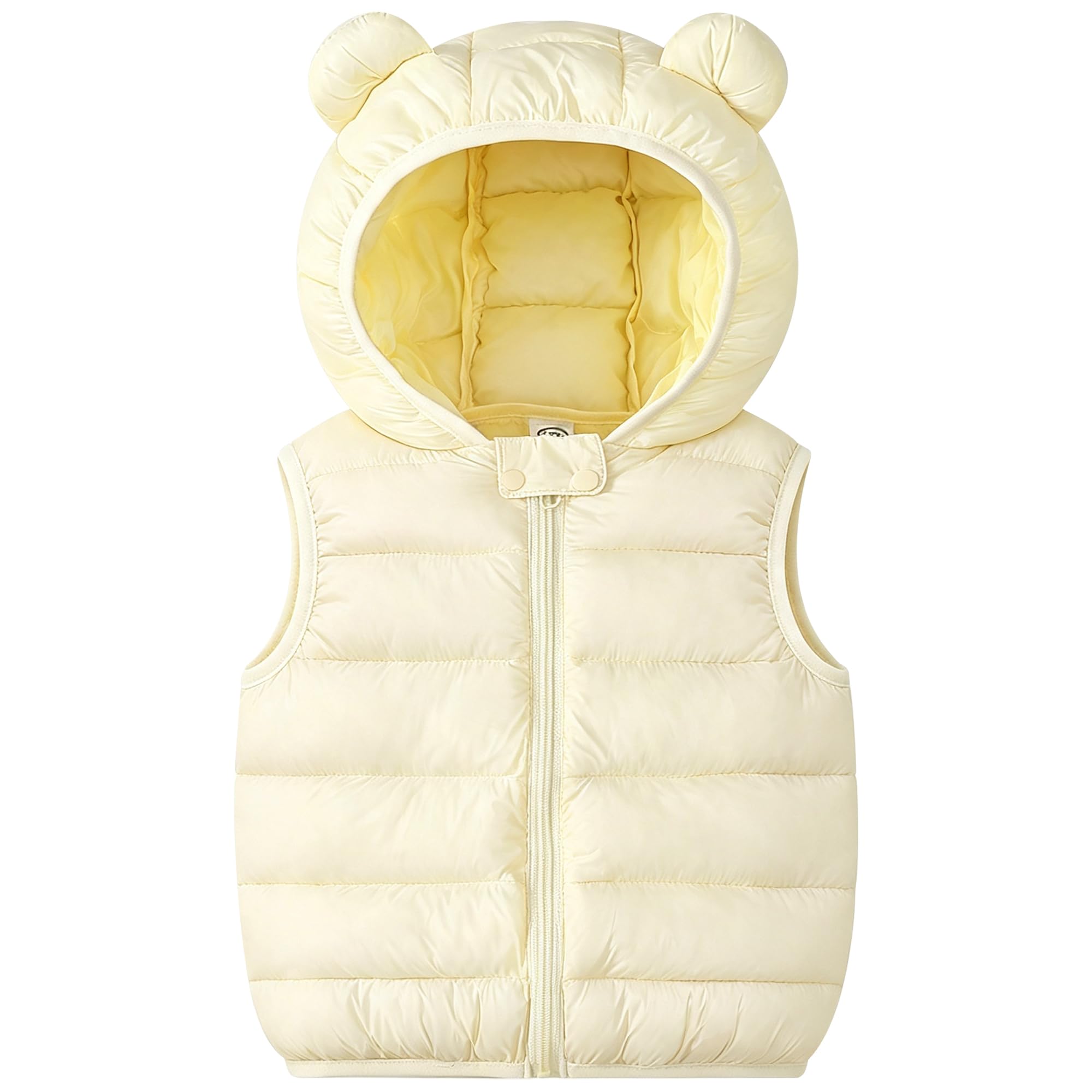 AIWUHE Baby Boys Girls Hooded Puffer Vest Winter Lightweight Sleeveless Bear Ears Zipper Up Jacket Down Vest Coat Vests Kids