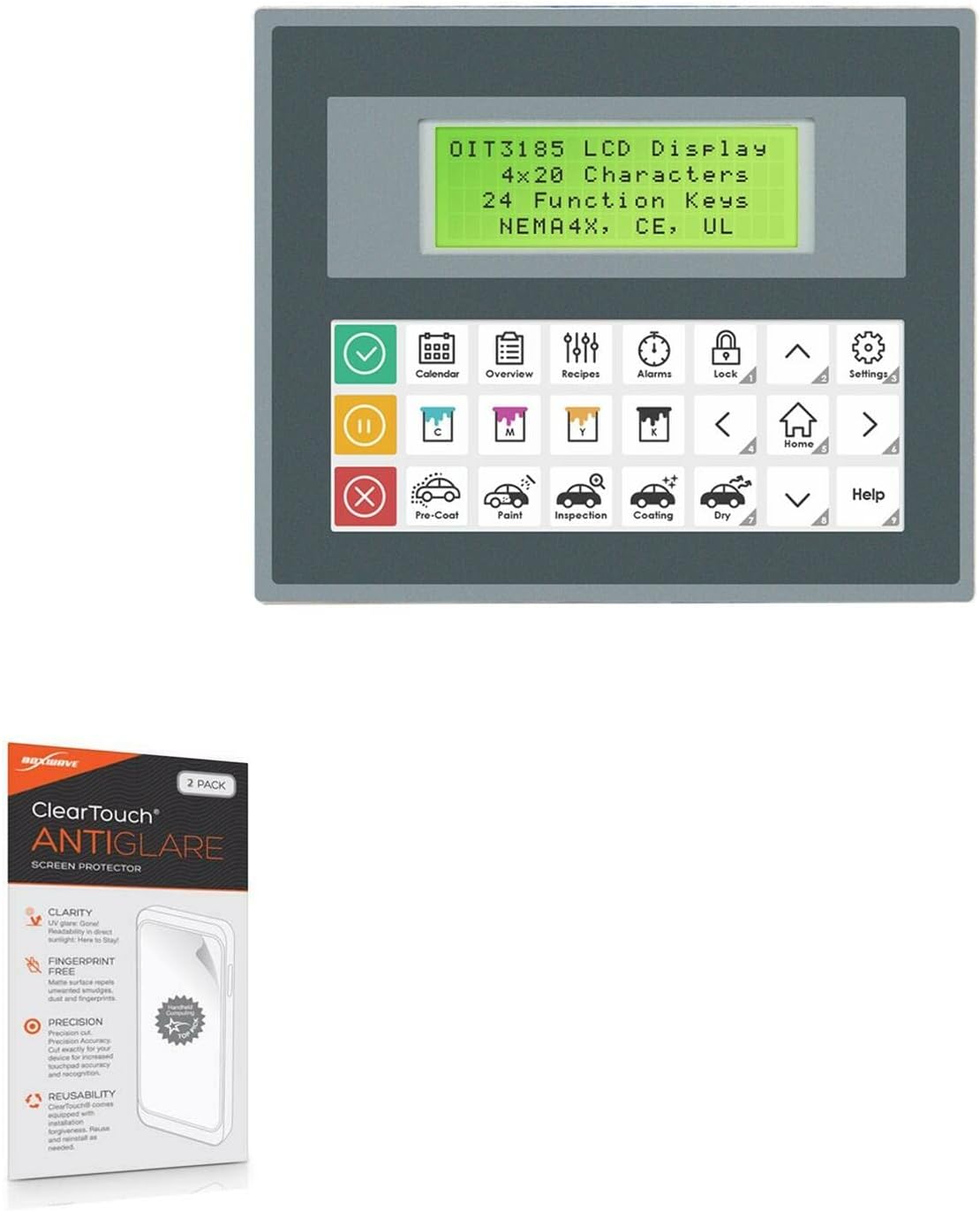 BoxWave Screen Protector Compatible with Maple Systems cMT2158X - ClearTouch Anti-Glare (2-Pack), Anti-Fingerprint Matte Film Skin