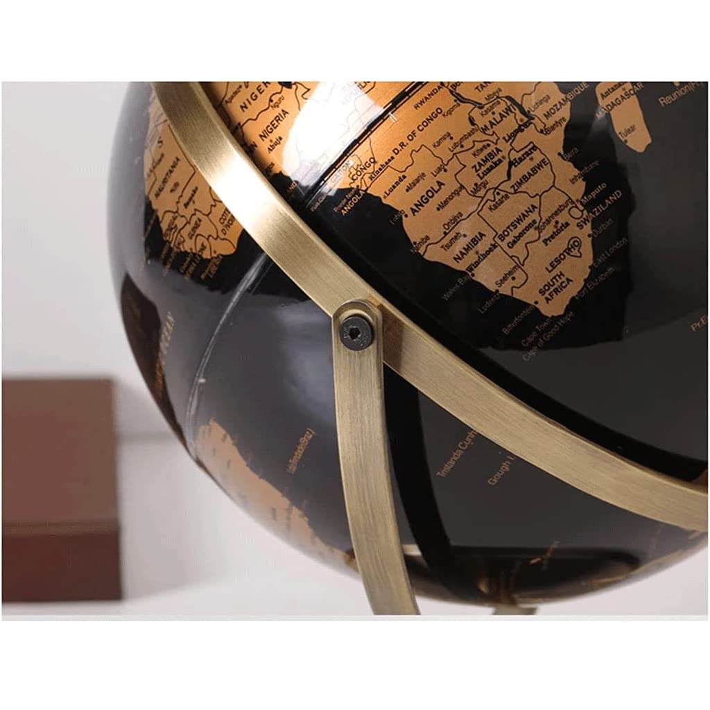 POCHY Belle Globes Globe éducatif en métal des océans Noirs Globes géographiques Globes du Monde durables Uniques pour cartographier Les Voyages Pratique Mode