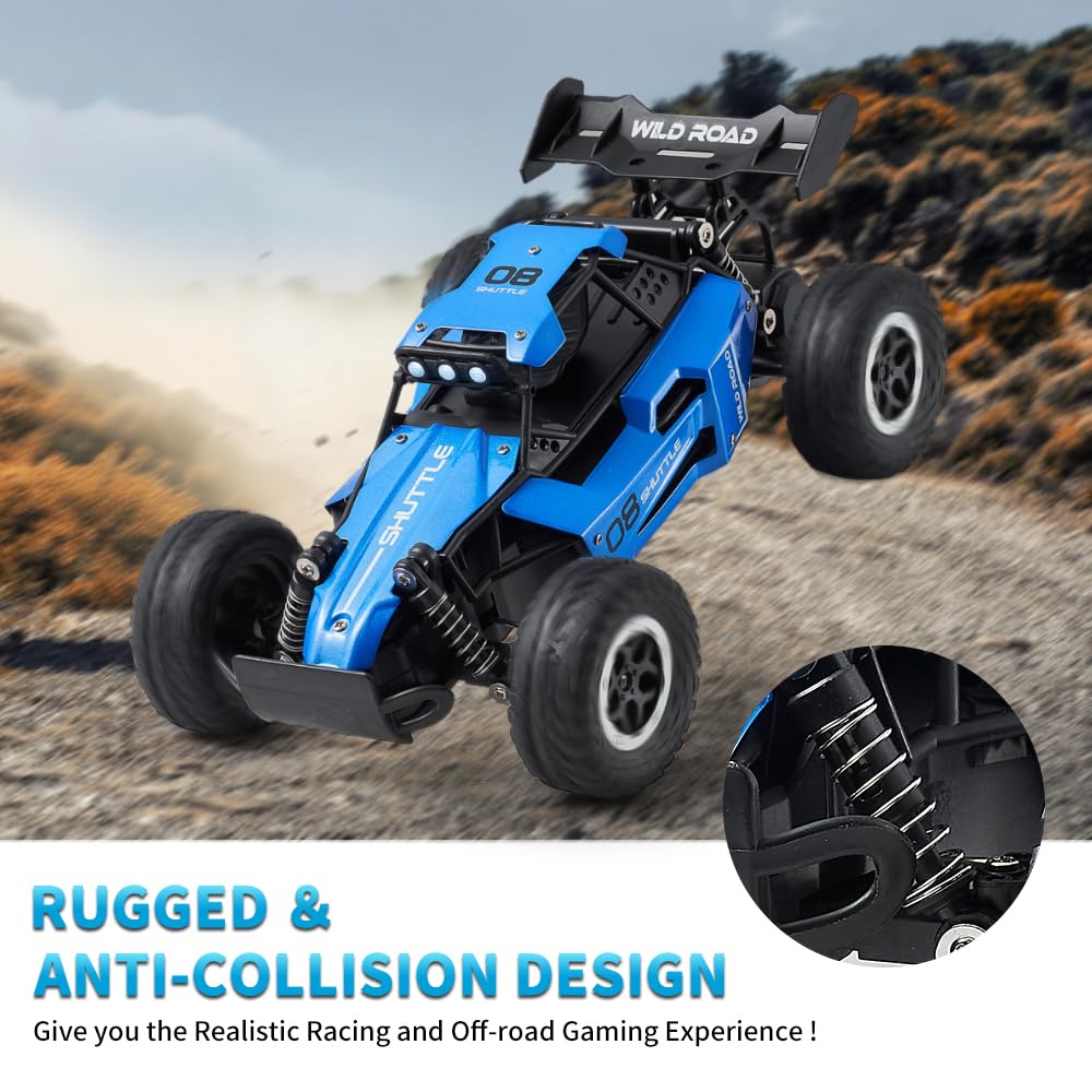 Voiture télécommandée RC Voitures 1:16 Tout-Terrain Monster Truck Phares à LED, Jouet de Voiture RC 20 km/h Cadeau pour Enfants Garçons 3 4 5-12