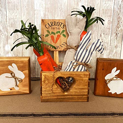 2pcs Buavffalo Plaid Spring Easter Bunny Decoration, Stuffed Fabric Bunnies Farmhouse Pastel Bunny Decor (Blue,White) - Thumbnail 2