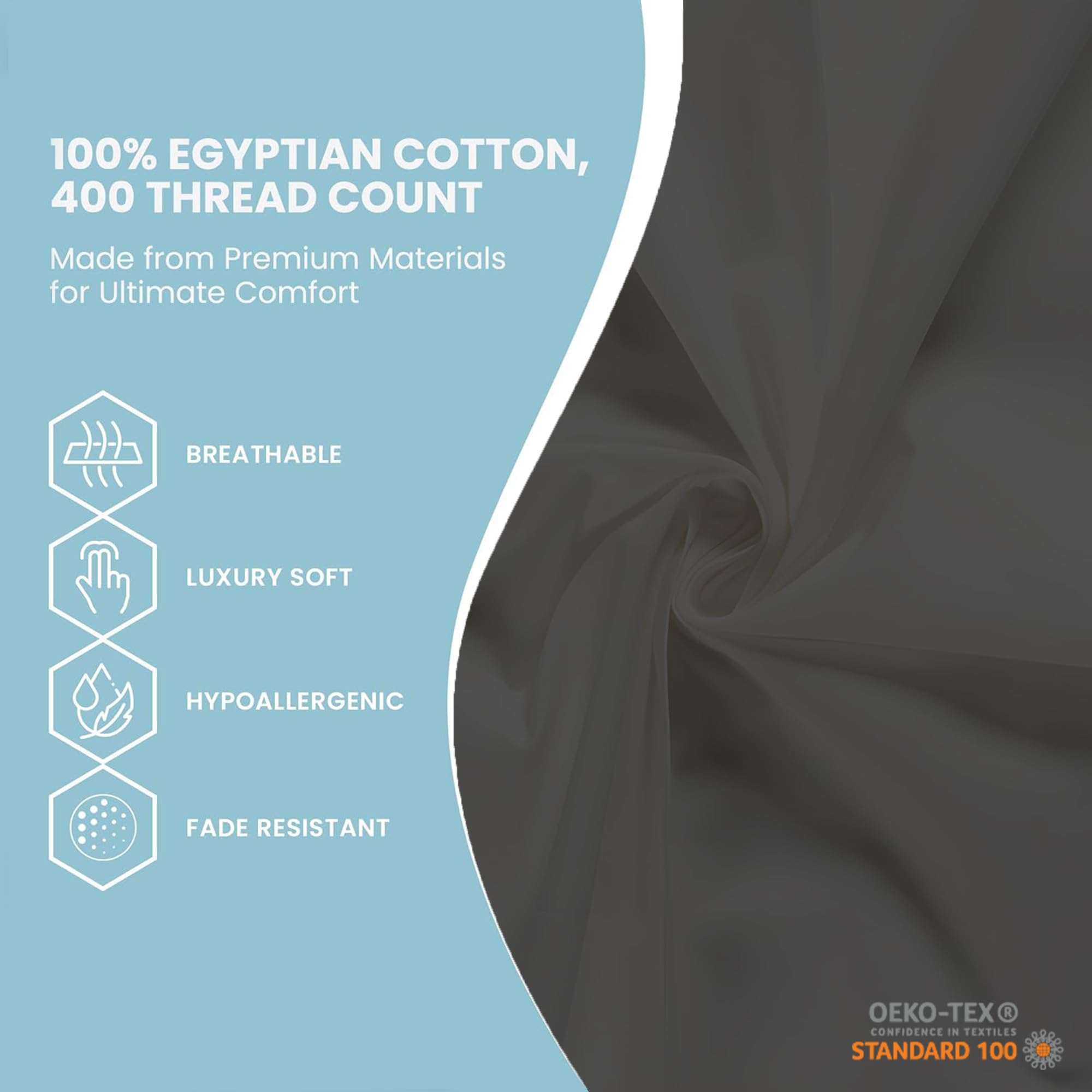 DANYDude 400 Thread Count Flat Sheets King Size 100% Egyptian Cotton Sheets King Size Flat Sheets, Luxury Soft - Image 2
