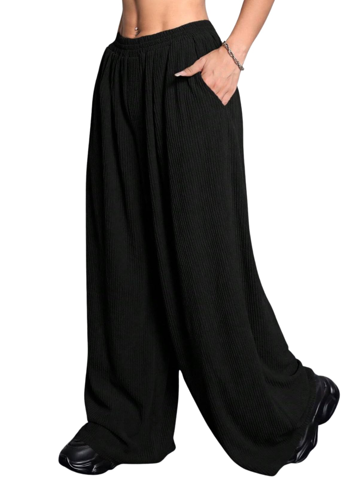 greciilooks Women High Waist Trousers Korean Pants Stylish Flared Formal Pants for Womens-picture-46