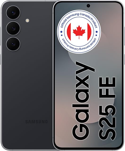 Samsung Galaxy S25 FE (CAD Version & Warranty) - Jet Black, 256GB, Galaxy AI, 6.7" AMOLED 2X Display, 50MP - Financing Available