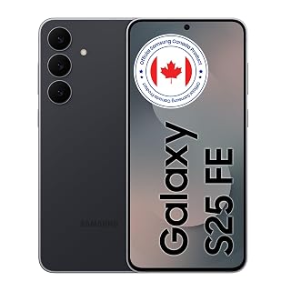 Samsung Galaxy S25 FE (CAD Version & Warranty) - Jet Black, 128GB, Galaxy AI, 6.7" AMOLED 2X Display, 50MP - Financing Available - Amazon product rated Grade A
