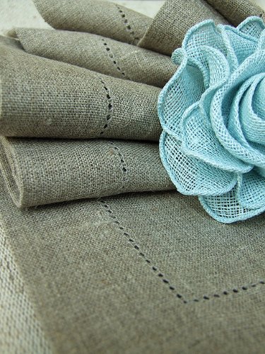 Servilletas de lino natural para comedor de LinenMe juego de 4 modelo Una