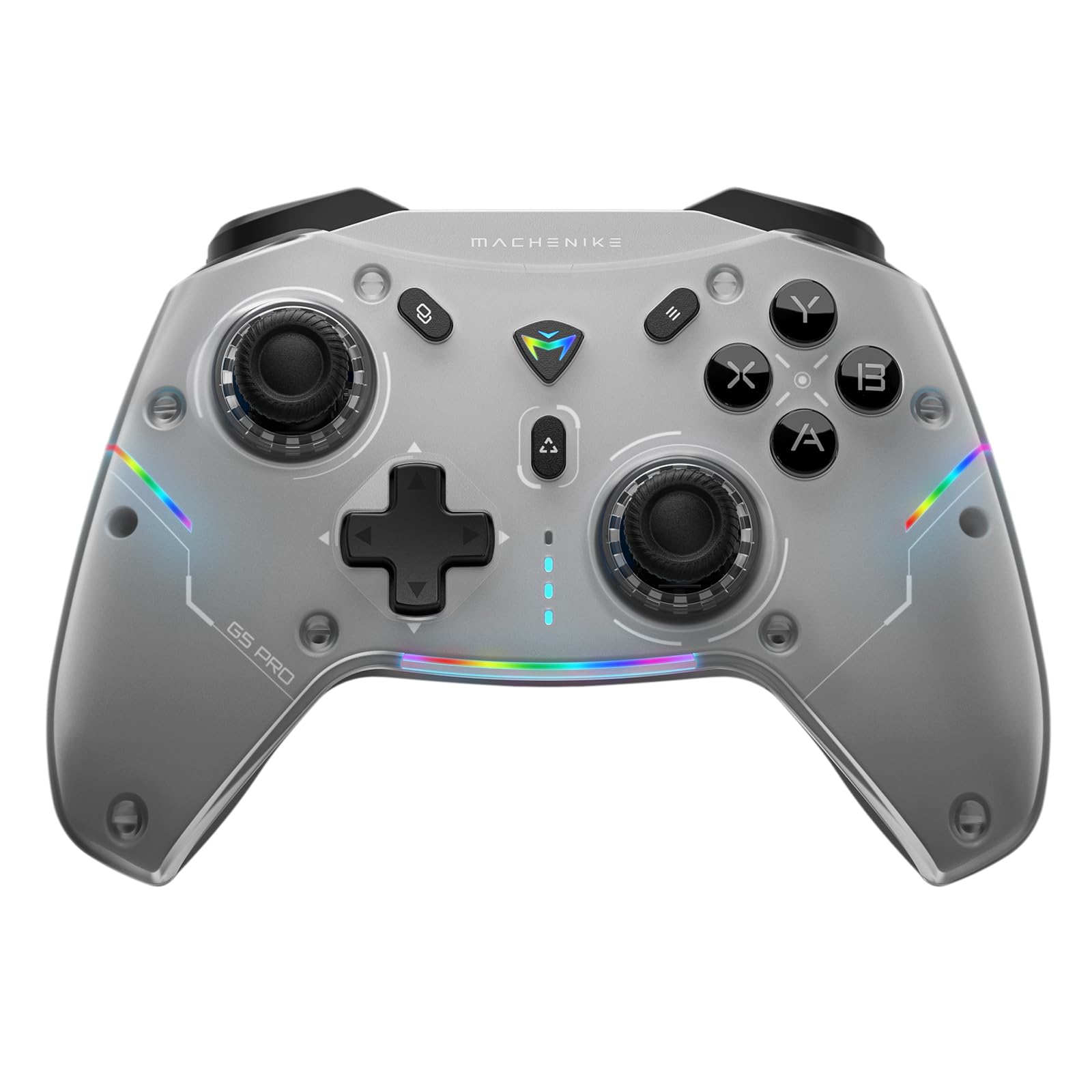 Machenike G5 Pro Gaming Bluetooth Controller für PC/Switch/IOS/Android, Wireless Hall Effect Controller für 6 RGB Lichteffekte, 6-Gyroskop, Turbo Funktion (Schwarz)