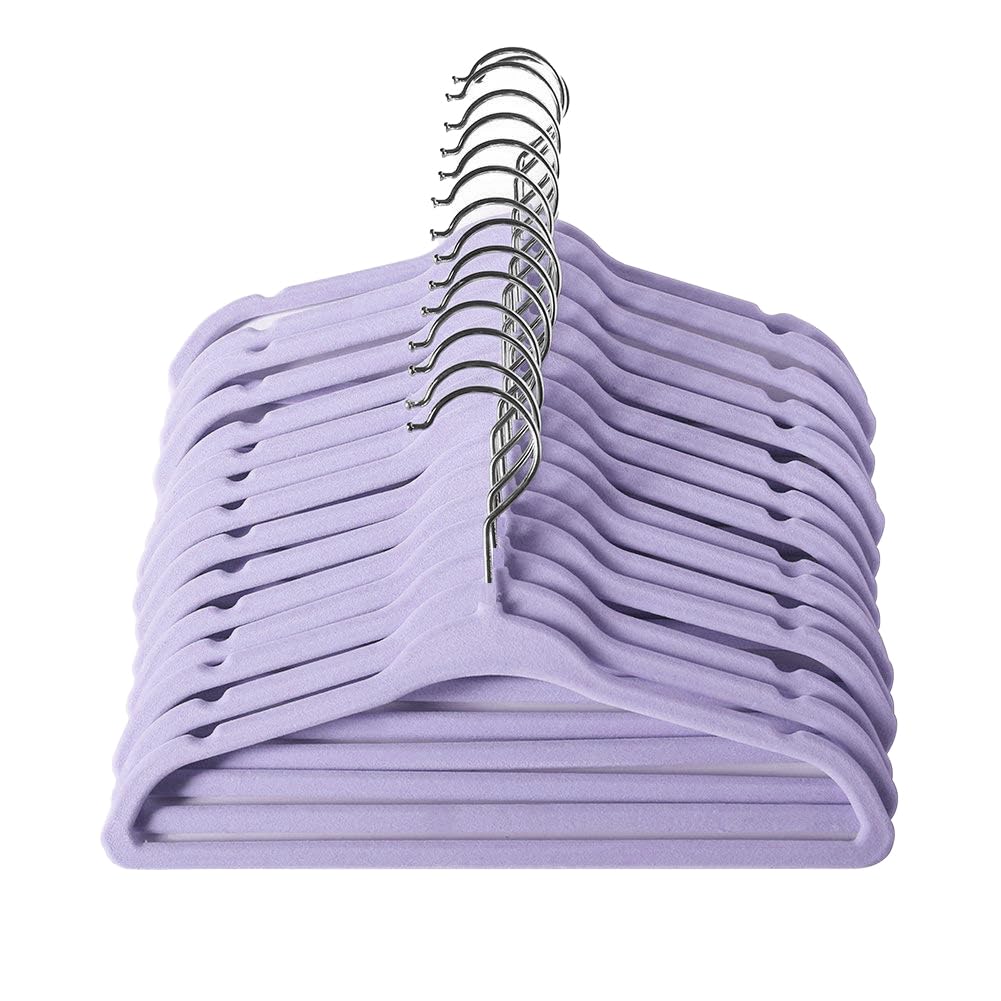 ManGotree Baby Velvet Hangers, Infant and Toddler Hangers, Non-Slip Children Hanger, Ultra-Slim Space Saving & Sturdy Kids Clothes Hanger, 15 Pack (Purple) — image 1