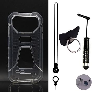 Groove Cover, Stain Resistant, Pouch, Silicone Case, Protective TPU Silicone Cover, Case Pen, Rope Book, Compatible with Unihertz 8849 Tank Mini 1 4.3 inch