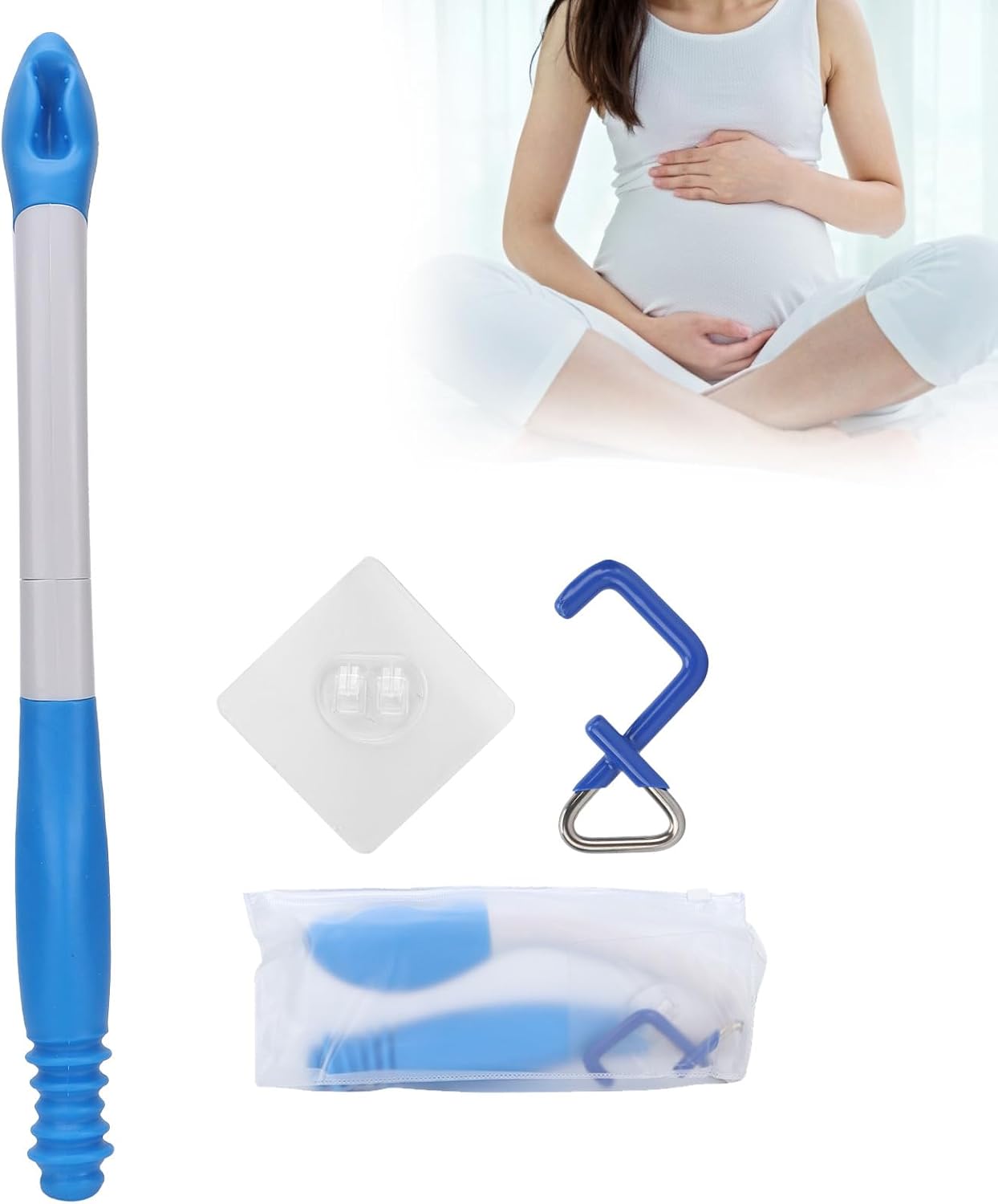 Comfort Wipe, Tissue Aids for Wiping, Comfort Wiper, Foldable Comfort Wiper Toilet Paper Tissue Grip Toilet Tissue Aids Tools for Elderly Pregnant Women (Blue 2)